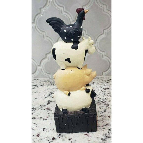 Maison Rouge Friends Farmyard Stacked Animals Sheep Pig Cow Chicken Figurine - Picture 3 of 8